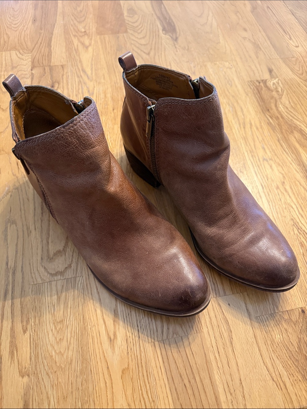 Lucky Brand Chestnut Brown Leather Ankle Booties